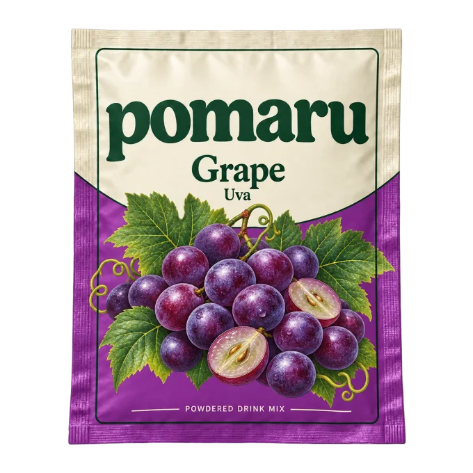 Grape POMARU sachet design concept