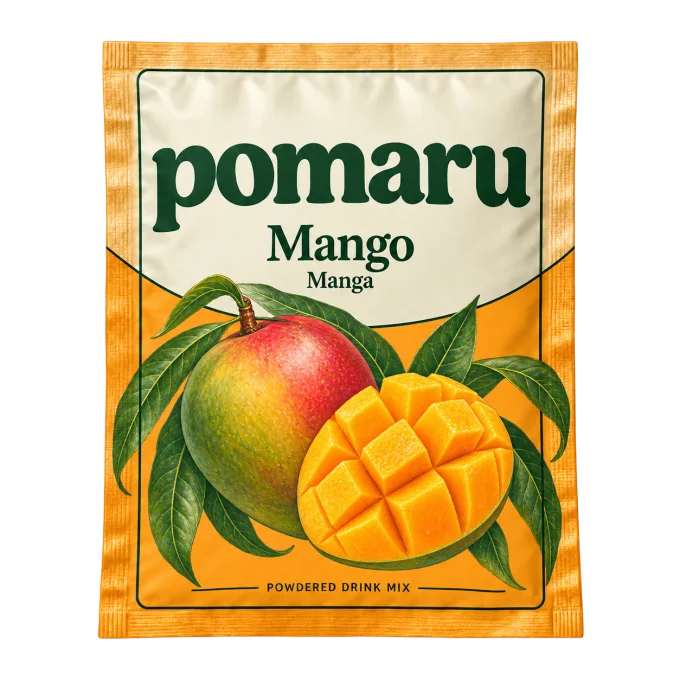Mango POMARU sachet design concept