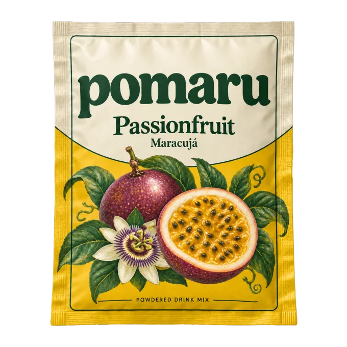 Passionfruit POMARU sachet design concept